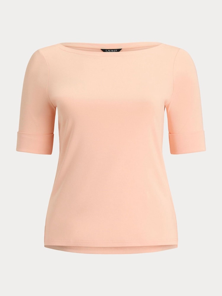 Lauren Ralph Lauren Orange Judy-Elbow Sleeve-Knit T-Shirt - Image 6 of 6