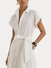 Lauren Ralph Lauren White Ralila-Short Sleeve-Day Dress - Image 3 of 8
