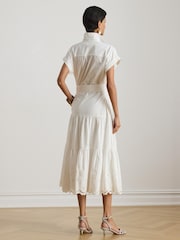Lauren Ralph Lauren White Ralila-Short Sleeve-Day Dress - Image 7 of 8