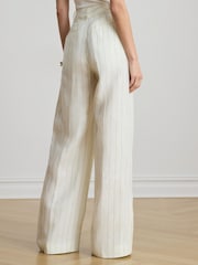 Lauren Ralph Lauren White Woven Wide Leg Pants - Image 2 of 5