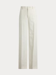 Lauren Ralph Lauren White Woven Wide Leg Pants - Image 4 of 5