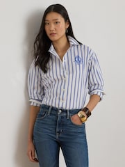 Lauren Ralph Lauren Blue Woven-Sport Shirt - Image 1 of 3