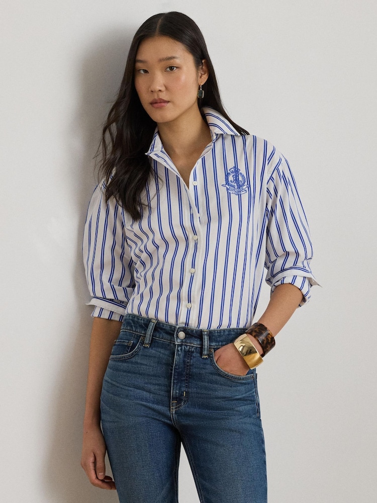 Lauren Ralph Lauren Blue Woven-Sport Shirt - Image 1 of 3