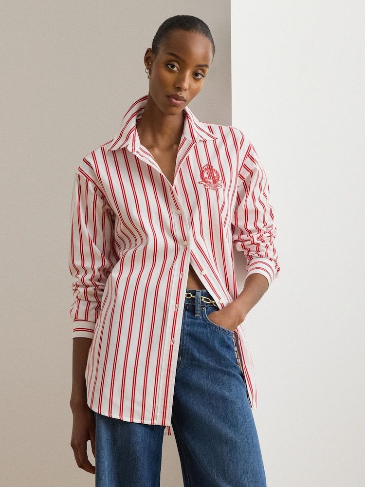 Lauren Ralph Lauren Red Woven-Sport Shirt - Image 1 of 5