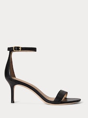 Lauren Ralph Lauren Allie Mid-Heel Perforated Leather Sandals - Imaginea 1 din 4