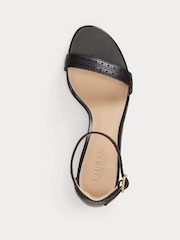Lauren Ralph Lauren Allie Mid-Heel Perforated Leather Sandals - Imaginea 3 din 4