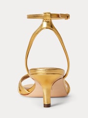 Lauren Ralph Lauren Gold Kendyl Kitten Heel Sandals - Image 3 of 4