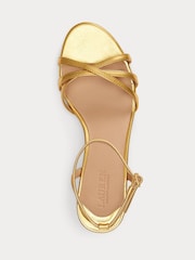 Lauren Ralph Lauren Gold Kendyl Kitten Heel Sandals - Image 4 of 4