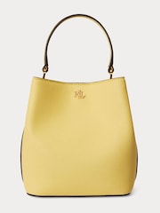 Lauren Ralph Lauren Yellow Crosshatch Small Reese Bucket Bag - Image 1 of 5