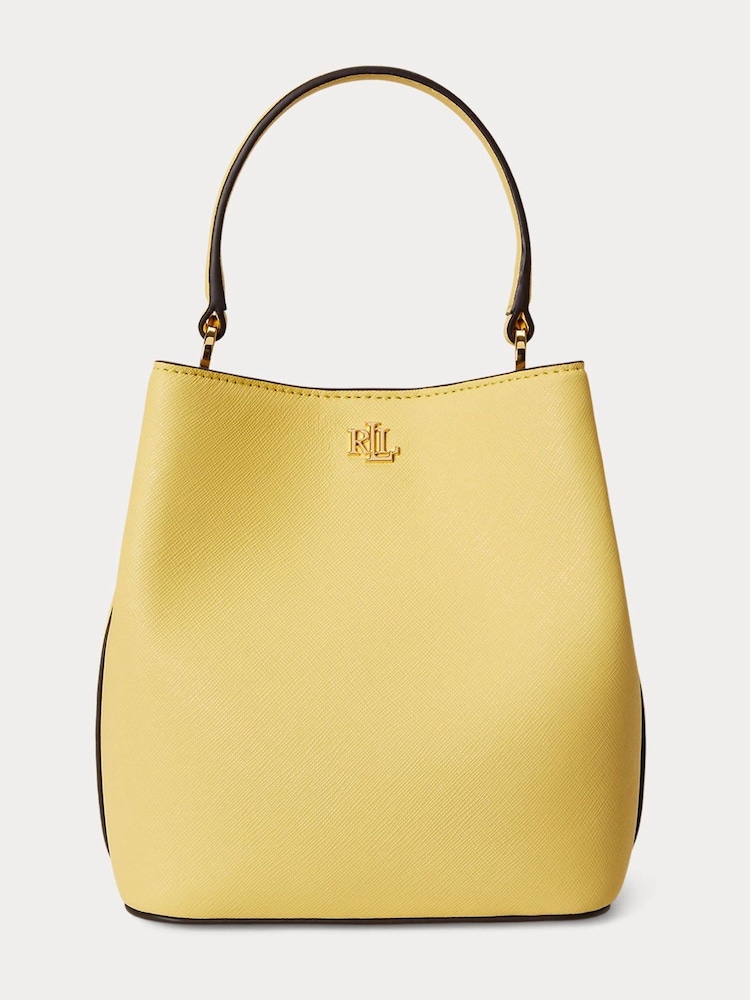 Lauren Ralph Lauren Yellow Crosshatch Small Reese Bucket Bag - Image 1 of 5