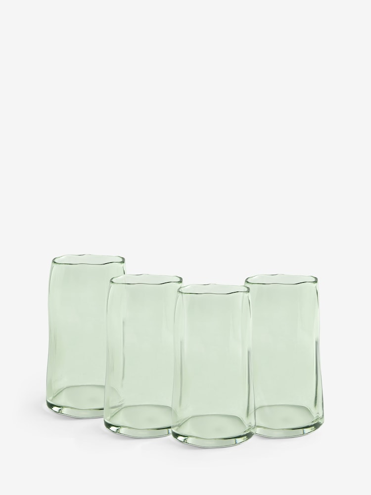 MADE.COM 4 Pack Green Hiball Glass Solid Colour Spray - Image 3 of 3