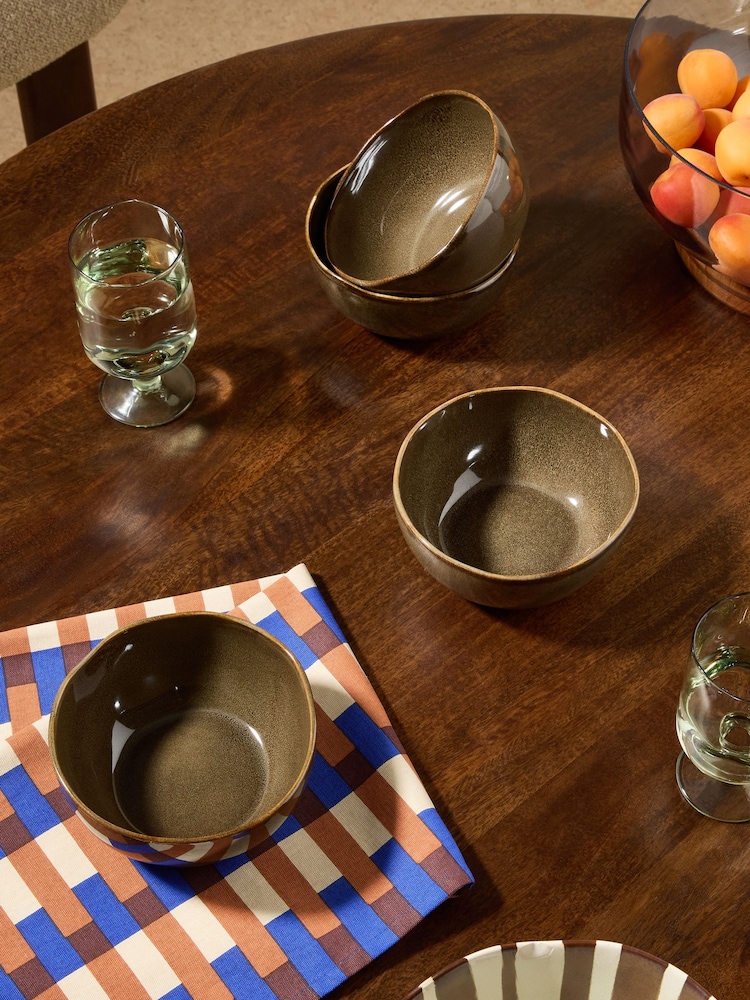 MADE.COM 4 Pack Brown Travellers Rest Cereal Bowls - Image 1 of 5