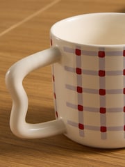 MADE.COM Set of 4 Purple Sophus Check Mugs - Image 2 of 3