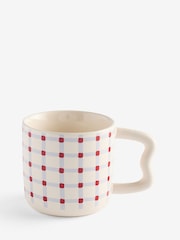MADE.COM Set of 4 Purple Sophus Check Mugs - Image 3 of 3