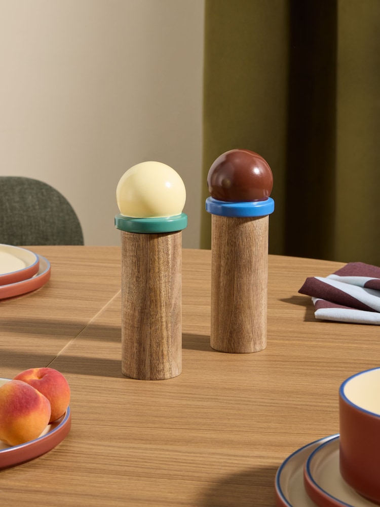 MADE.COM Brown Bolla Salt & Pepper Grinders - Image 1 of 3