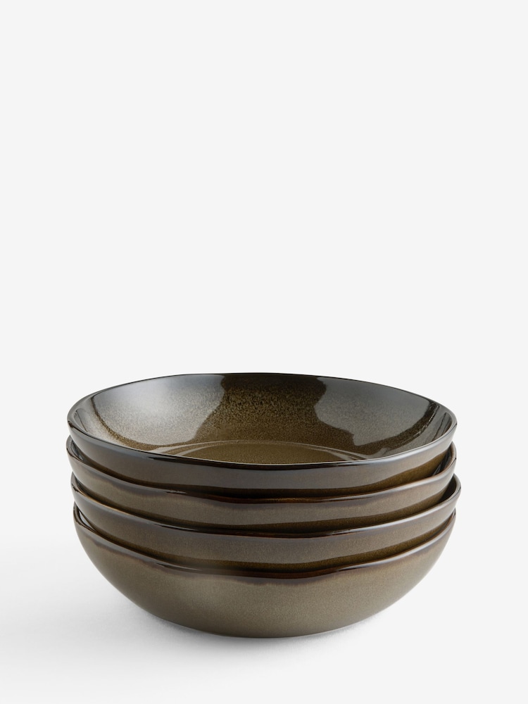 MADE.COM 4 Pack Brown Travellers Rest Pasta Bowls - Image 3 of 3
