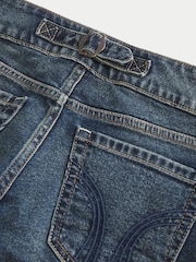 Hollister Blue Ultra Low Rise Flare Denim Jeans With Buckle Detail - Image 4 of 5