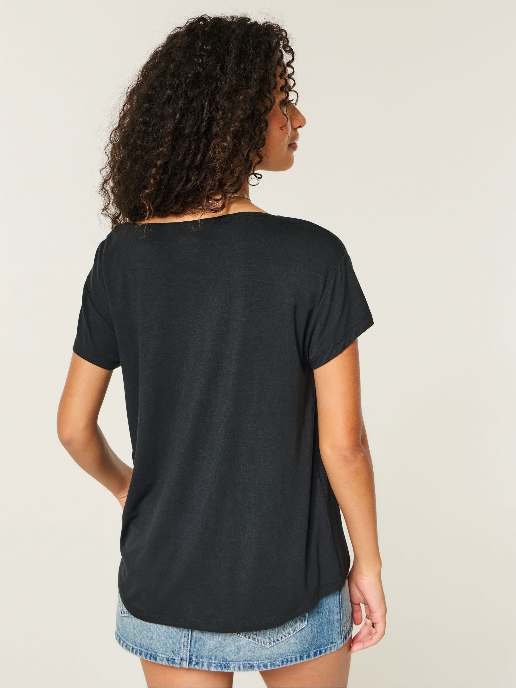 Buy Hollister Black Easy Moon Phase Graphic T-Shirt from the Next