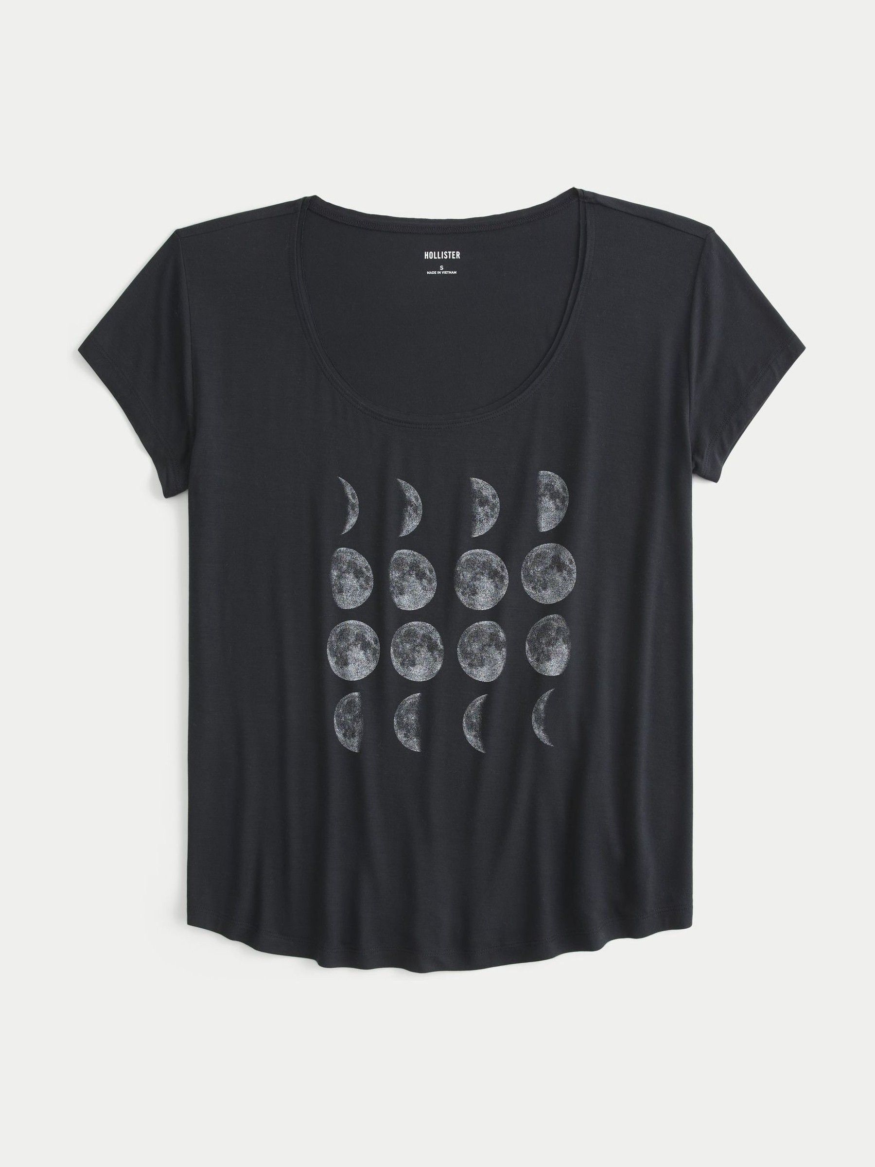 トップス moon Buy Hollister Black Easy Moon Phase Graphic T-Shirt from the Next