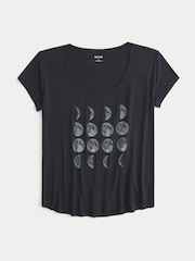 Hollister Black Easy Moon Phase Graphic T-Shirt - Image 3 of 3