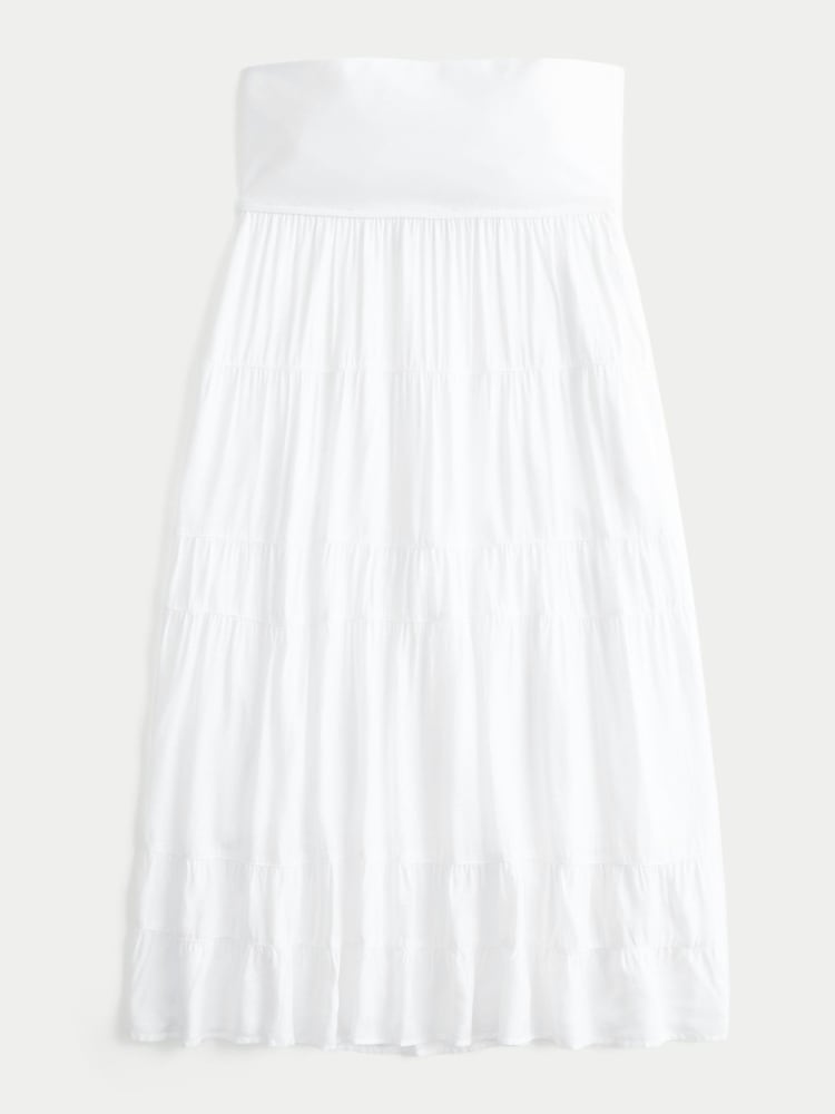 Hollister White Foldover Maxi Skirt - Image 2 of 2