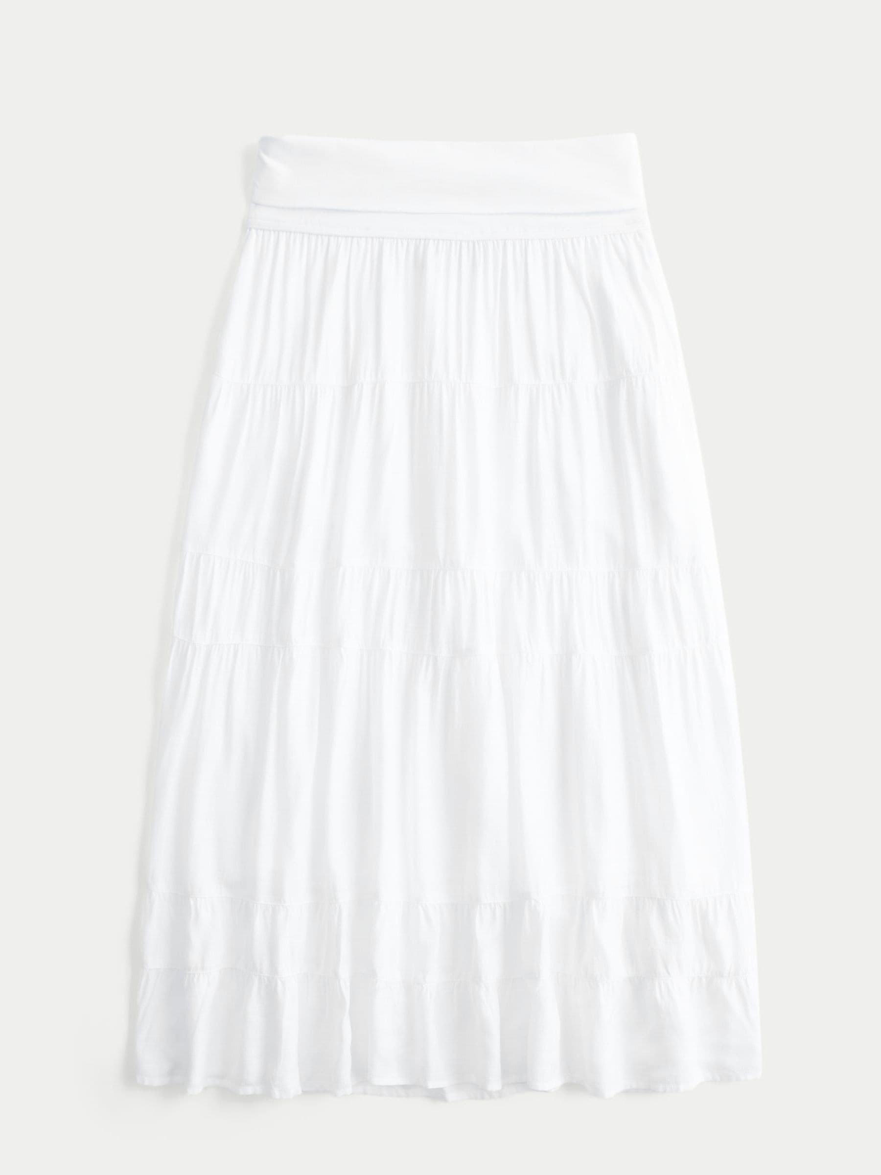 Buy Hollister White Foldover Maxi Skirt from Next USA