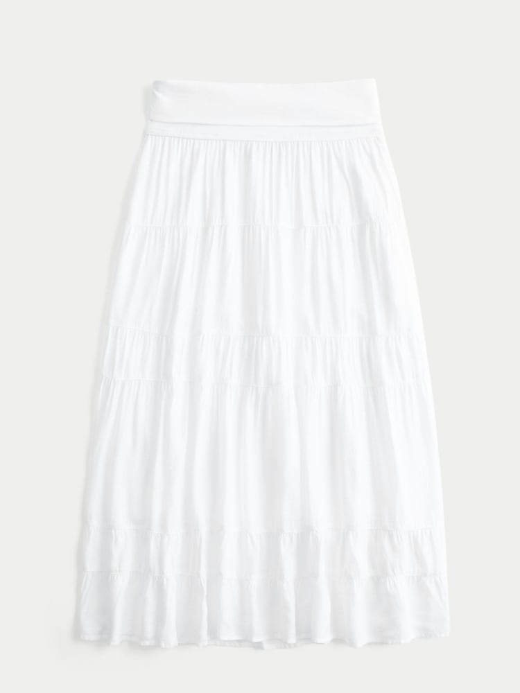 Hollister White Foldover Maxi Skirt - Image 6 of 6