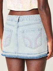 Hollister Blue Low Rise Denim Mini Skirt - Image 2 of 3