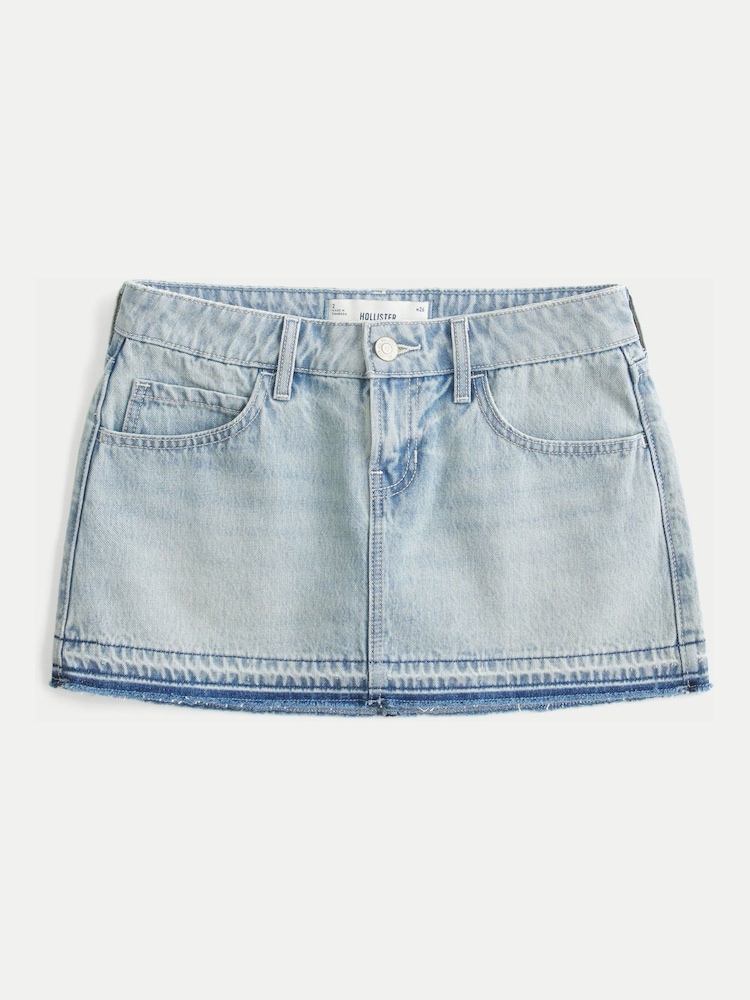 Hollister Blue Low Rise Denim Mini Skirt - Image 3 of 3