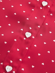 Hollister Red Heart-Pattern Button-Through Shirt - Image 2 of 2