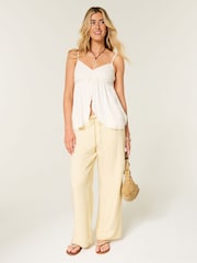 Galben - Hollister Slubby Stripe Pull On Trousers - Imaginea 2 din 4