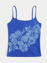 أزرق - Hollister Hibiscus Floral Strappy Cami Top - Image 5 of 6
