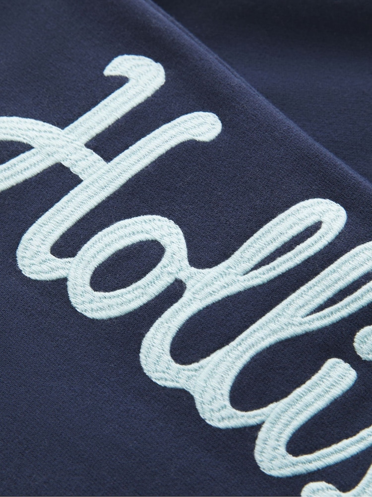 Blau - Hollister Feel Good Wide Leg Logo Graphic Sweatpant Joggers - Bild 6 von 6