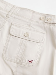 Hollister Y2K Adjustable Baggy Cargo White Pants - Imaginea 2 din 2