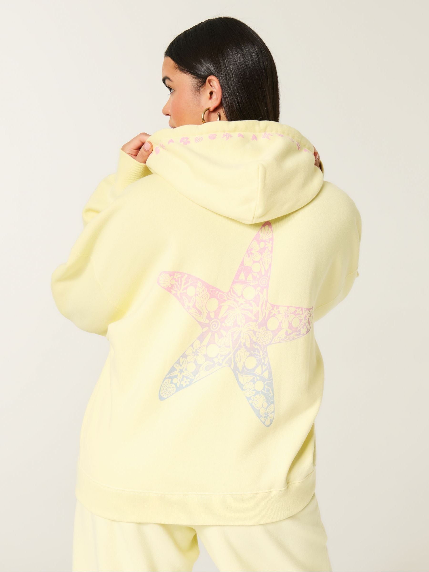 Buy Hollister Yellow Easy Beachy Graphic Zip-Up Hoodie from Next USA