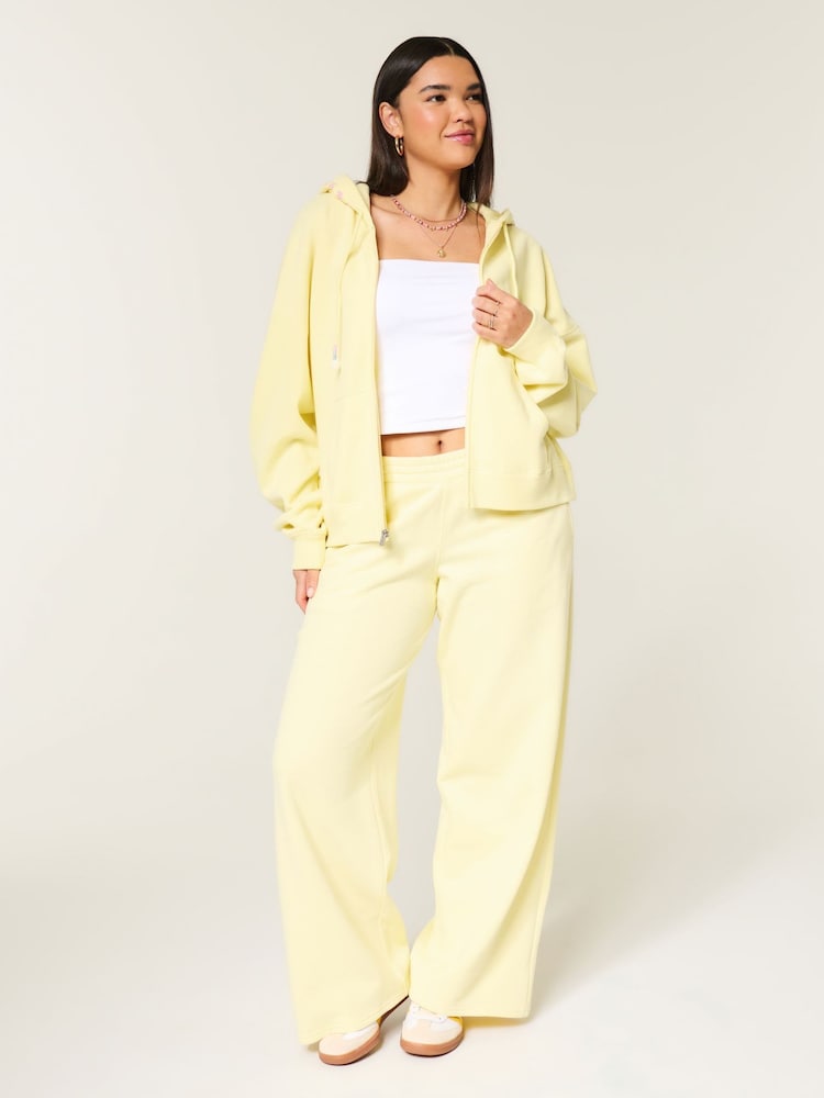 Hollister Yellow Easy Beachy Graphic Zip-Up Hoodie - Image 2 of 7 Hollister Yellow Easy Beachy Graphic Zip-Up Hoodie - Image 2 of 7