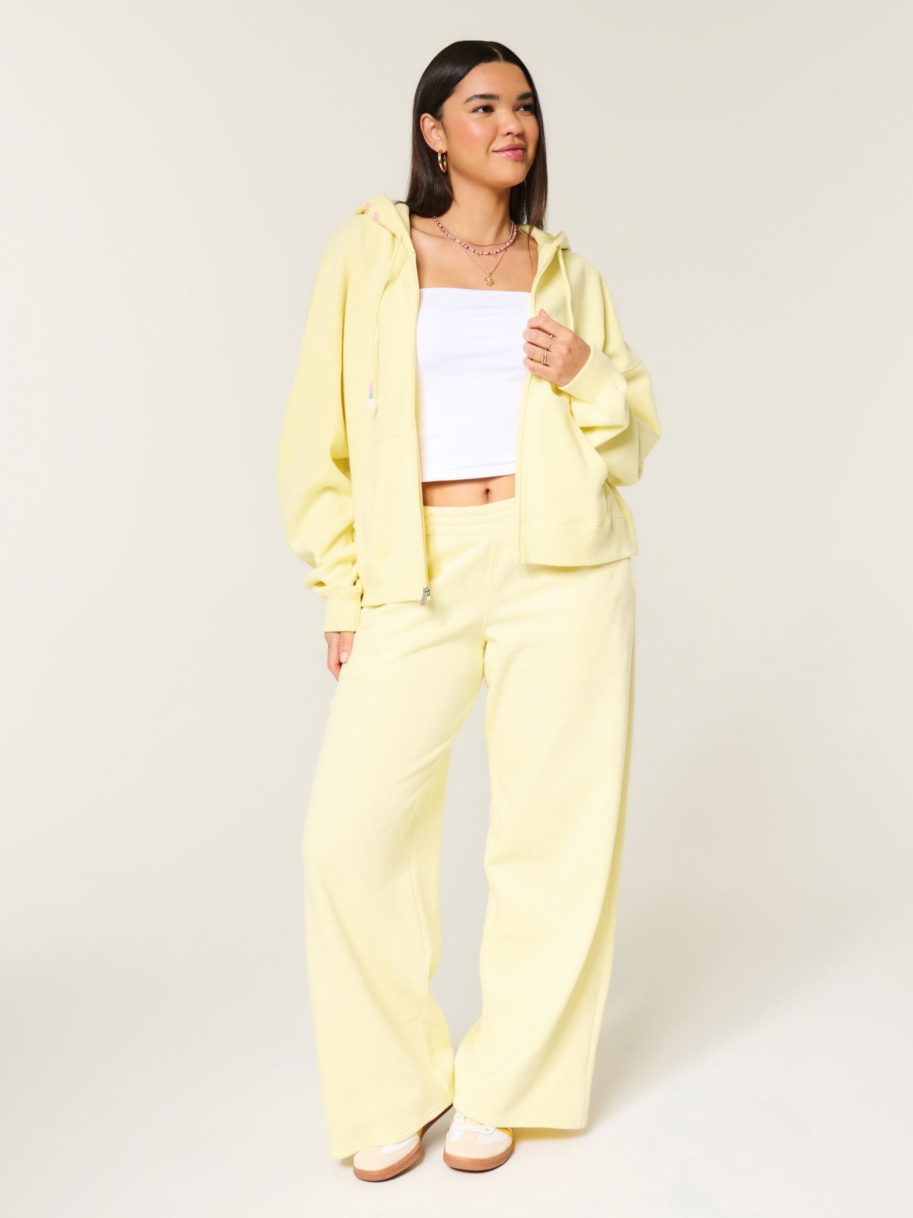 Buy Hollister Yellow Easy Beachy Graphic Zip-Up Hoodie from Next USA