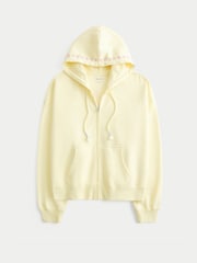 Hollister Yellow Easy Beachy Graphic Zip-Up Hoodie - Image 4 of 7