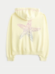 Hollister Yellow Easy Beachy Graphic Zip-Up Hoodie - Image 5 of 7