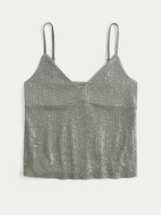 Hollister Grey Bare Shine Babydoll Cami Top - Image 2 of 3