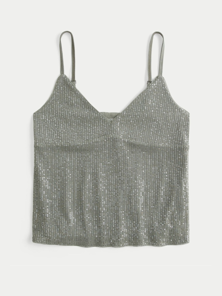 Hollister Grey Bare Shine Babydoll Cami Top - Image 2 of 3