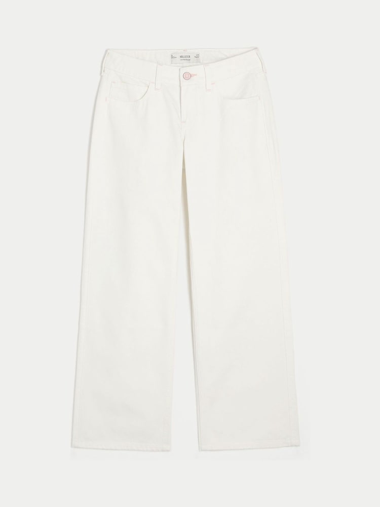 Hollister White Low Rise Baggy Denim Jeans - Image 1 of 3