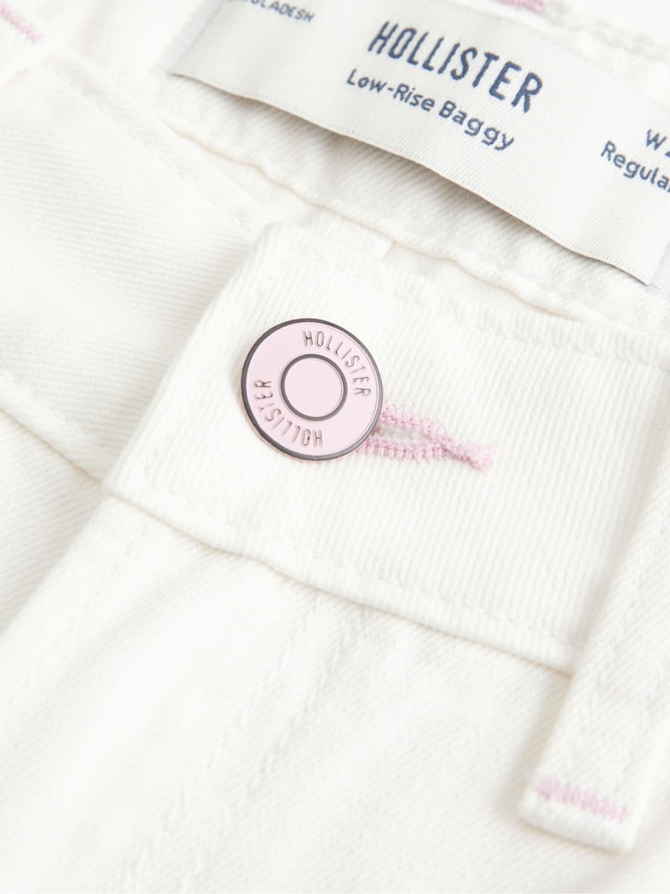 Hollister White Low Rise Baggy Denim Jeans - Image 3 of 3