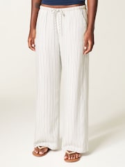 Alb - Hollister Slubby Stripe Pull On Trousers - Imaginea 2 din 5