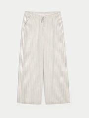 Alb - Hollister Slubby Stripe Pull On Trousers - Imaginea 4 din 5