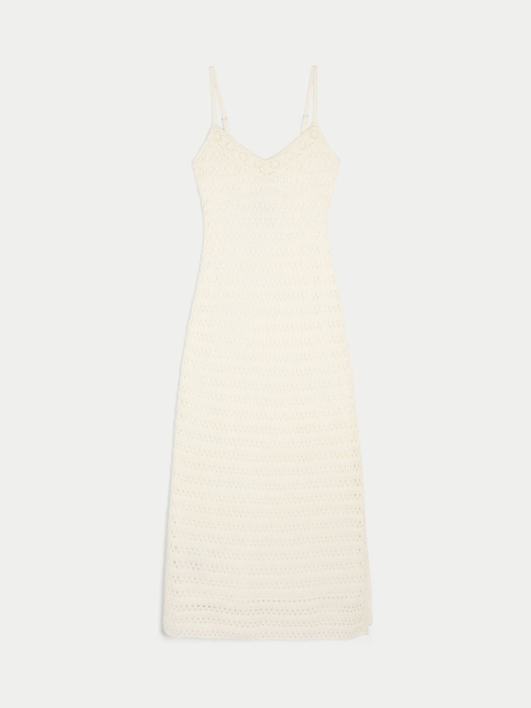 Hollister White Ramadan Knitted Strappy Midi Dress - Image 1 of 2