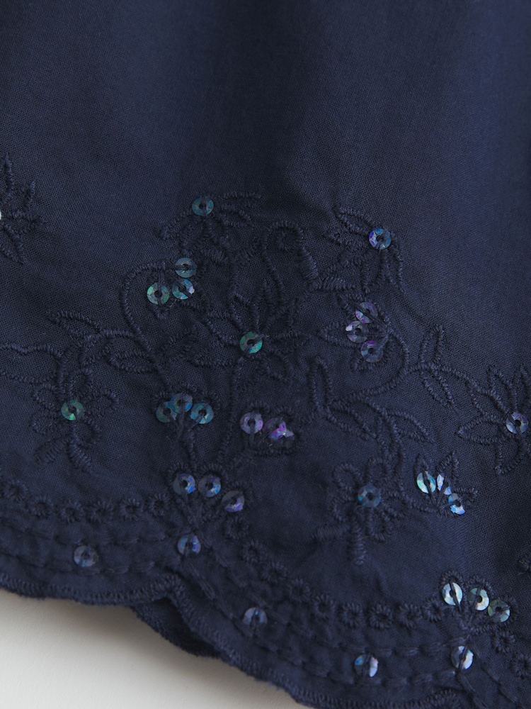 Hollister Blue Embroidered Sequin Top - Image 5 of 5 Hollister Blue Embroidered Sequin Top - Image 5 of 5