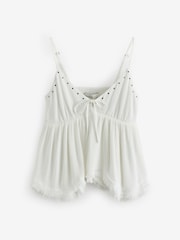 Hollister White Boho Ruffle Hem Strappy Cami Top - Image 1 of 1