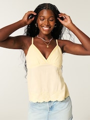 Hollister Yellow Embroidered Sequin Top - Image 1 of 5