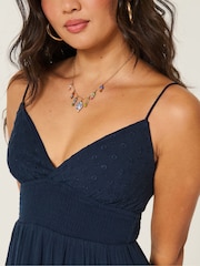Hollister Blue Embroidered Strappy Maxi Dress - Image 3 of 5